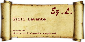 Szili Levente névjegykártya